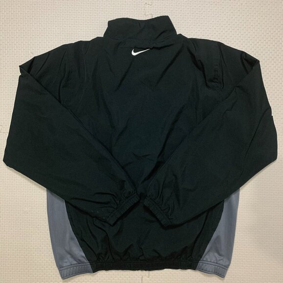 Vintage Nike Small Logo Swoosh Full Zip Track Jacket Men's Size M Black Gray - Picture 2 of 6